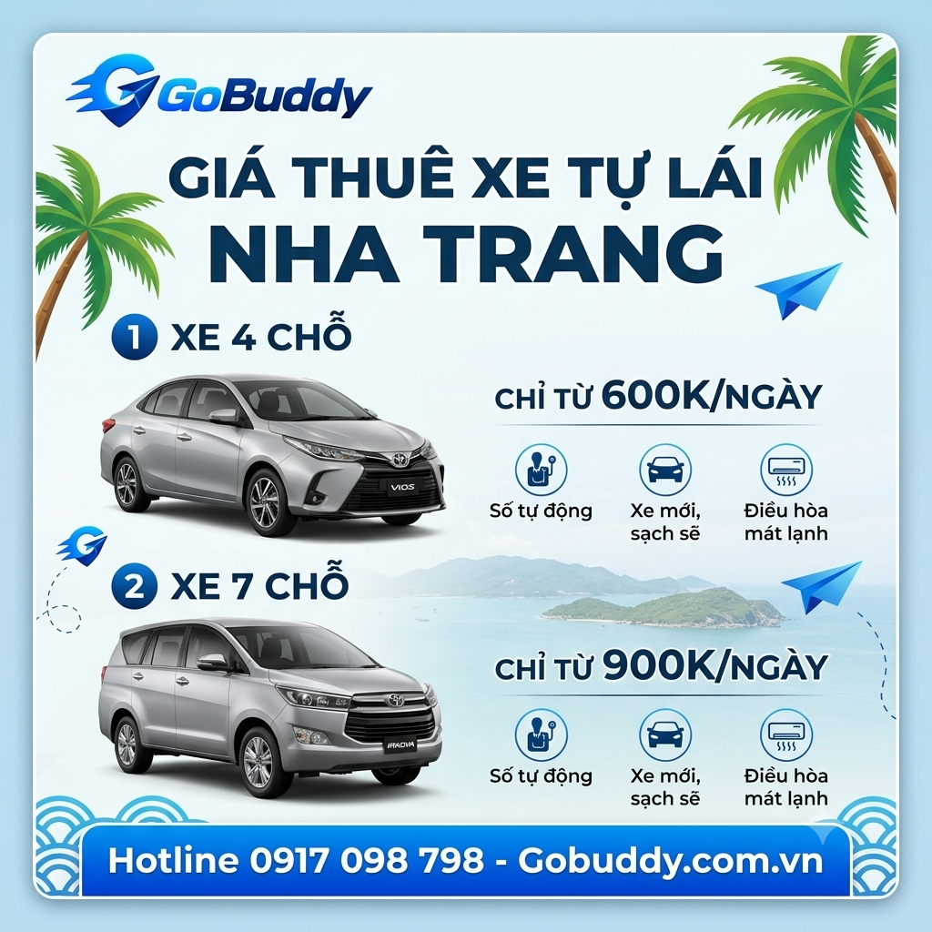 Giá thuê xe tự lái Nha Trang: Bảng giá, kinh nghiệm và cách thuê xe tiết kiệm