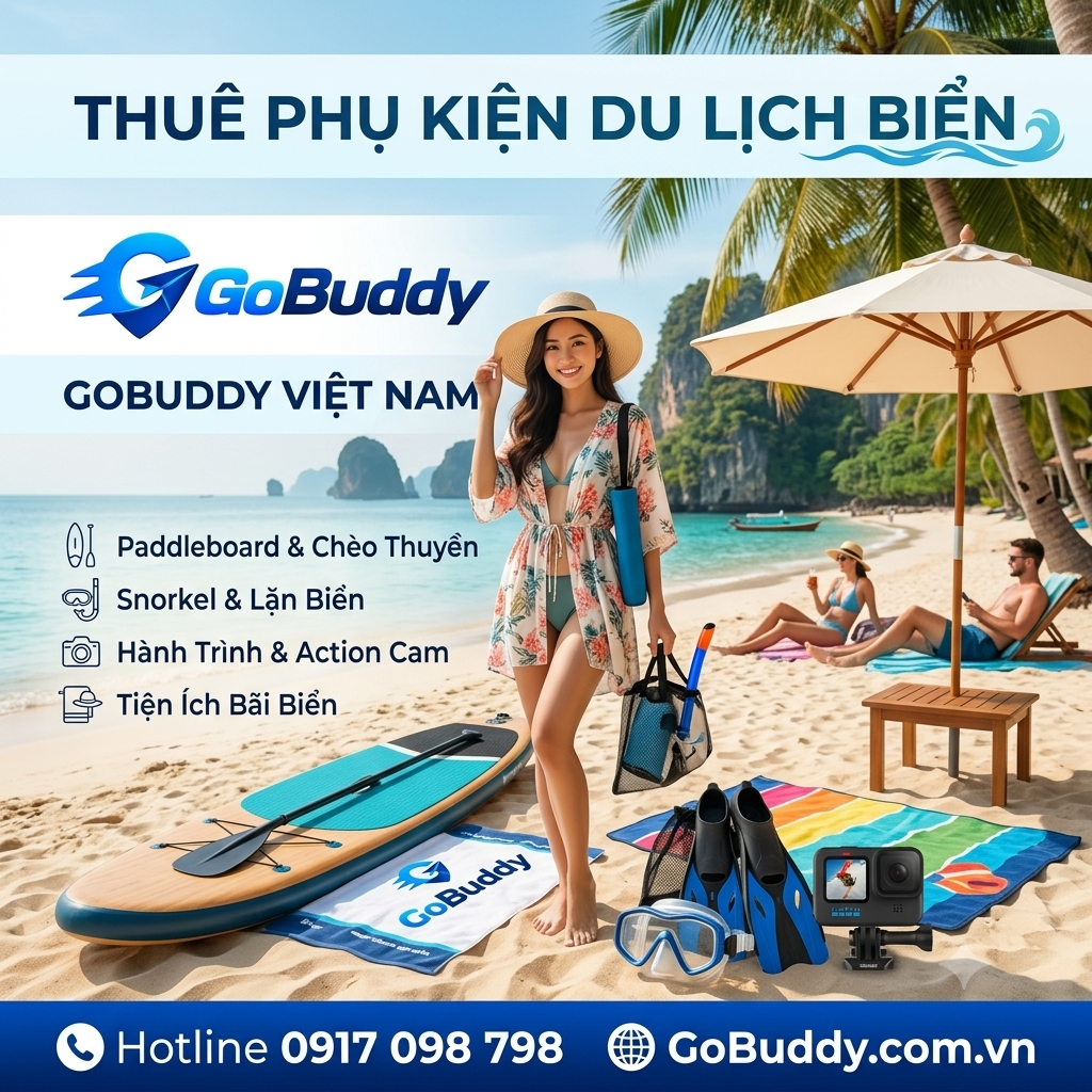 Thuê phụ kiện du lịch biển GoBuddy | Tiện lợi – Tiết kiệm – Nhanh chóng