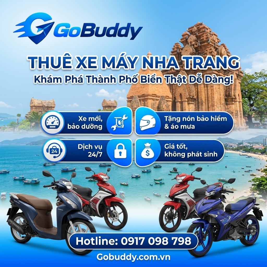 Dịch vụ thuê xe máy Nha Trang – GoBuddy uy tín, tiện lợi, giá hợp lý